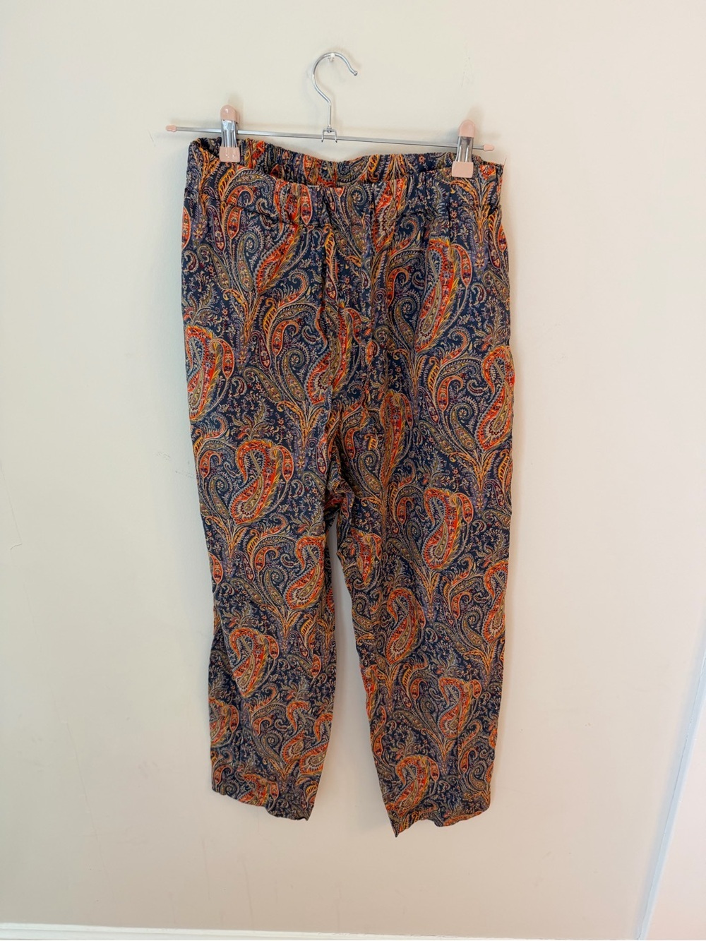 Liberty of London Navy and Orange Paisley cotton pants